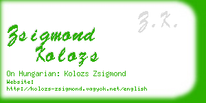 zsigmond kolozs business card